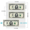 Currency Sleeves50Pcs Page Protectors for 3 Ring Binder 3Pocket Banknote Sleeves 85 x 11 Dollar Bill Holder for Collecto