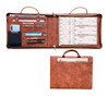 Gvalant 7 Ring Check Binder Vegan Leather Portfolio for 3Up Business Size Checks with Handle and Zippered Briefcase with