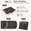 GZRHKJ Genuine Leather Portfolio Organizer 3 Ring Binder with Zipper Professional Business Padfolio for Men and Women wi