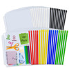 Binditek 40 Pack Plastic Zippered Binder Pockets 3Hole Punched for 3 Ring Binder Clear PVC with Multicolor Zippers Water