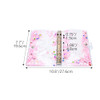 NatSumeBasics Pink A6 Binder Cute Budget Binder Glitter Quciksand PVC Planner Cover 6 Rings Notebook Shell Protector wit