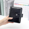 NatSumeBasics Black A7 Binder Wallet Cash Envelopes Budget Binder 47 x 57 Crocodile Faux Leather Notebook Cover 6 Rings