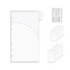 NatSumeBasics 12 A6 Cash Envelopes Frosted 03mm PP A6 Binder Pocket Dividers with Label Sticker for 6 Ring Budgeting Pla