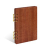 MultiBey A5 Binder Ebony Wood Binder Notebook Cover 6 Ring Loose Leaf Personal Planner Binder Wooden Cover with 45 Sheet