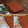 MultiBey A5 Binder Ebony Wood Binder Notebook Cover 6 Ring Loose Leaf Personal Planner Binder Wooden Cover with 45 Sheet