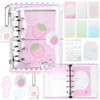 Kawaii M5 5 Rings Binder Notebook PVC Pink Strawberry Loose Leaf Binder Refillable Spiral Notebooks Daily Journal Cute S