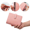 XiowDow Pink Cash Stuffing Wallet Mini Budget Wallet A7 Binder Cover PU Leather Small Notebook Shell 6 Rings Money Savin