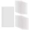 XiowDow 12pcs A6 Binder Pockets Frosted PVC Reusable Budget Money Envelope Top Loading Card Pouch 6 Holes Cash Stuffing