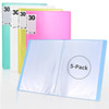 Smarpau Display Book Binder with Plastic Sleeves 5 Pack Presentation Book 30 Pocket Art Portfolio Folder Presentation Bi