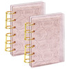 Koqye A7 Acrylic Notebook Binder 6 Ring 2pcs Loose Leaf Personal Planner Binder 45 Sheets Refills Paper Lay Flat Design