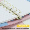 Multibey A7 Refillable 6 Ring PU Leather Binder Mini Padfolio Binder Notebook Cover for A7 Filler Paper Loose Leaf Perso