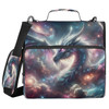 Kigai Galactic Dragon 3 Ring Zipper Binder with Handle Shoulder Strap Trapper Keeper Expanding File Multiple Pockets Bin