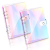 2 PCS A5 Rainbow Soft PVC Notebook Cover Refillable Paper PVC Binder Loose Leaf Personal Planner Binder 2 Rainbow