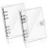 2 PCS A5 Clear Soft PVC Notebook Cover Refillable Paper PVC Binder Loose Leaf Personal Planner Binder 2 Transparent