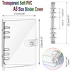 2 PCS A5 Clear Soft PVC Notebook Cover Refillable Paper PVC Binder Loose Leaf Personal Planner Binder 2 Transparent