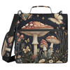 3 Ring Zipper Binder with Shoulder Strap Mushrooms Flowers Butterflies 2 15 inch Binders Keeper Large Capacity Multi Poc