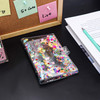 A6 Budget Binder Cover 6 Ring Binder Cute Glitter Quciksand PVC Planner Cover with Ruler Personal Notebook Shell Loose L