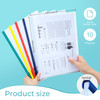 MG 10 Pack Report Covers with Sliding Bar 5mm Clear Report Covers for A4 and Letter Size Paper 35 Sheet Capacity Present