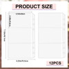 CRASPIRE 12Pcs Binder Pockets A6 No Zipper 3Pockets Cash Budget Envelopes 6 Rings Binder Clear PVC Zipless Money Folder