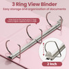 SUNEE 3 Ring Binder 2 Inch Clear View Binder Three Ring PVCFree Fit 85x11 Inches for School or Office Supplies Assorted