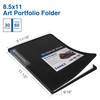 Sooez 30Pocket Binder with Plastic Sleeves 85x11 Black Heavy Duty Art Portfolio Folder with Clear Sheet Protectors Displ