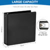 2 Inch 3Ring Binder 2 Round Ring Binder with 2 Inside Pockets 6 Pack Black Binders Clear View Cover Holds Up to 450 Shee
