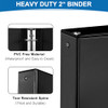 2 Inch 3Ring Binder 2 Round Ring Binder with 2 Inside Pockets 6 Pack Black Binders Clear View Cover Holds Up to 450 Shee