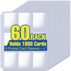 1080 Pockets Card Sleeves Binder Sheets 9 Pocket Card Sleeves for 3 Ring Binder Trading Cards Sleeves Fit for Baseball F