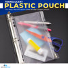 1InTheOffice Clear Pencil Pouch For 3 Ring Binder Ring Binder Pockets with Zipper Vinyl 4 Pack