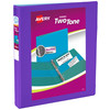 Avery TwoTone Durable View 3 Ring Binder 1 Inch Slant Rings VioletSoft Blue Binder 17131