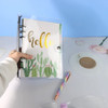 Mogoostry A5 Binder Cover Clear Soft PVC Binders Black Round 6 Ring Snap Button Loose Leaf Folder Refillable Notebook Bi