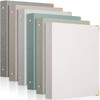 Fulmoon 6 Pcs Aesthetic 3 Ring Binders with Linen Cover 1 Inch Round Rings Binder with Inner Pocket 85 x 11 Binder Fits