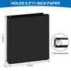 SUQJOY 1inch 3Ring Binder 1 Round Ring Binder with 2 Inside Pockets 8 Pack Black Binders Clear View Cover Holds 85 x 11P
