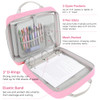 SKYDUE Zipper Binder 3 Inch DRing School Binder Oxford Fabric School Organizer Holds 700 Sheets Fits 133 Laptop WaterRes