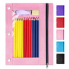 SUNEE Pencil Pouch for 3 ring binder Pencil Bag for Binder with Zippers Pink Pencil Case for Students Organizer Pink