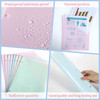 48 Pack Binder Pockets for 3 Ring Clear Pocket Divider Folders for 3 Hole Binders Sleeves Plastic Slash File Jacket for