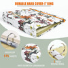 tutata Mini 3 Ring Binder 55 x 85 1 Inch Binder 175 Sheets Capacity Cute Flower Cover with Elastic Cord School Binder Re