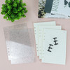 Koqye A5 Acrylic Glitter Binder 6Ring Clear Cover with Metal Round Rings Includes 1 Pack Blank Refills for Personal Plan