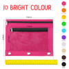 60 Pack Pencil Pouch 3 Ring Zipper Pencil Pouches Case Binder Cosmetic Bag 420d PVC Clear Film Pencil Case Kawaii Office