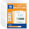 SUNEE Sheet Protectors 50 Packs for 3 Ring Binder 85x11 Clear Plastic Page Sleeves for Paper Documents Certificate Sheet