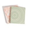 U Brands EcoConscious 1 Binders Set of 2 Pink and Sage Green Boho Chic Prints Silver Metal ORings