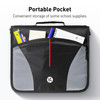 Kinbashi 3 Ring Binder 3 Inch ORing Zipper Binder with Shoulder Strap Expanding Files and Multiple Pockets Jet Black