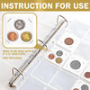30 Sheets Uncle Paul Coin Binder Sheets for 2 x 2 Coin Flips 600 Pockets 7 Holes Coin Pages Holders for Cardboard Compat