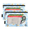 Kigai Blue Cute Daisy Binder Pencil Pouch 3 RingZipper Pencil Case with Clear Window Pencil Pouch 2 Pack for School Clas