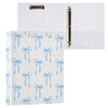 KICPOAY 3 Ring Binder 15 Inch Coquette Blue Bow Watercolor Clipboards Binders with Interior Pockets Round Ring Binder fo