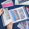 BENECREAT Clear Sticker Organizer Binder Storage Book for Sticker Storage with 26 Pack 2Pocket Sheet Protectors for Plan