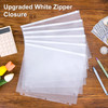 Antner 20pcs Letter Size Binder Pockets for 3 Ring Binder White Zipper Document Organizer Pouches Heavyweight PVC 3Hole