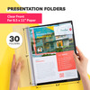 Report Covers 30 Set 85 x 11 Letter Size 3Prong Fasteners Clear Front Plastic Folders Perfect for Presenting Resumes Pro