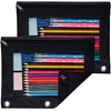 Sooez Pencil Pouch for 3 Ring Binder 2 Pack Binder Pencil Pouch with Clear Window Pencil Bags with Zipper Reinforced Gro