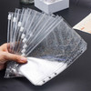 XiowDow 10pcs A6 Binder Pockets Clear Glitter Cash Stuffing Envelopes Plastic Zipper Pouch PVC Sheet Protectors for Mone